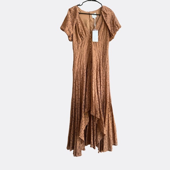 Parker The Sally High Low Dress NWT Women's Size 6 Lace Tiered V-Neck $200 - Picture 2 of 7